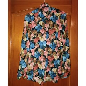 Zara Oversized Button Up with Shoulder Pads (S)